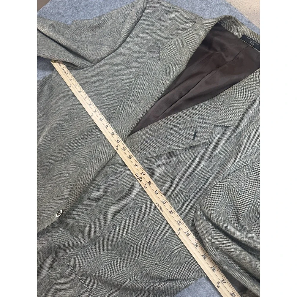 Fratelli Rome New York Sport Coat XL Gray Plaid 100% Silk Blazer